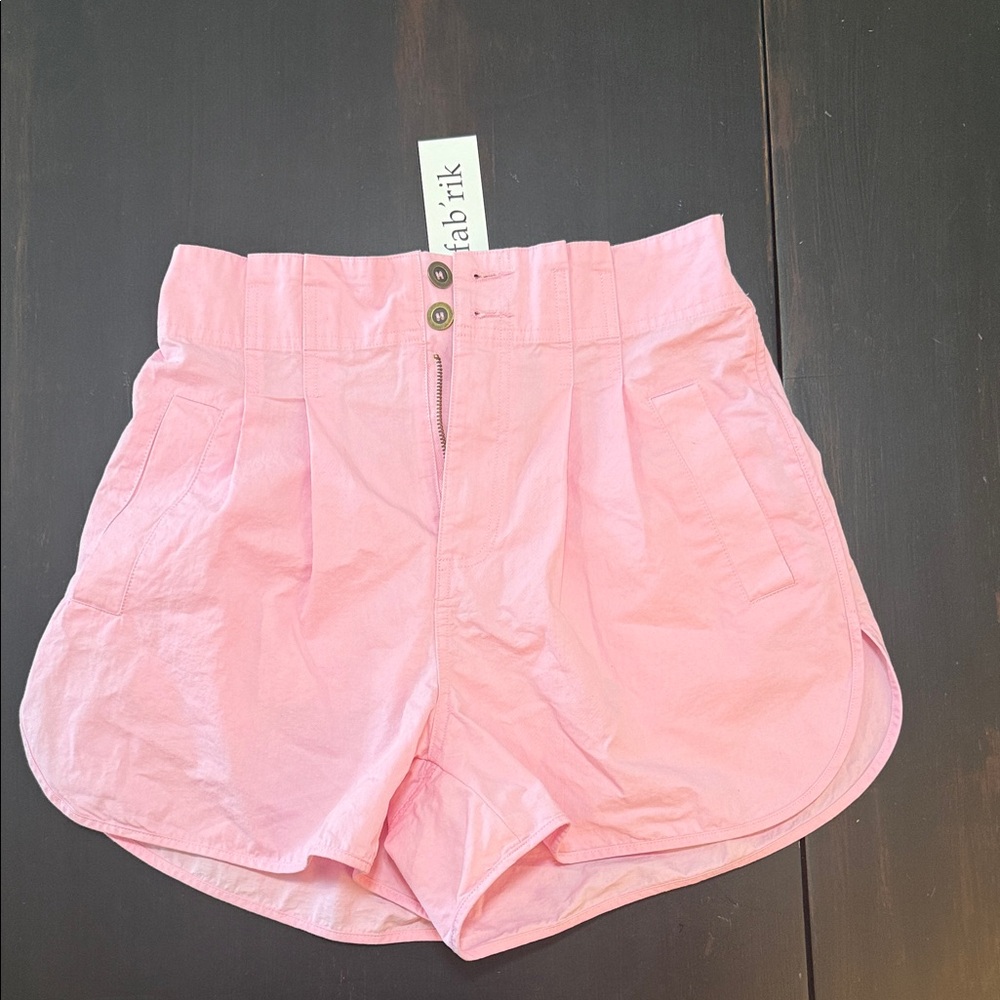 fab'rik High Waist Pink Women's Shorts